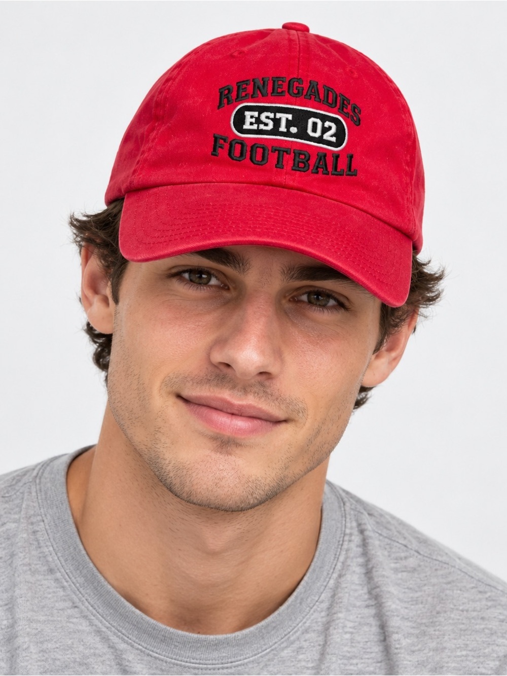 Vintage Ottawa Renegades Dad Hat Strapback Embroidered Logo Red